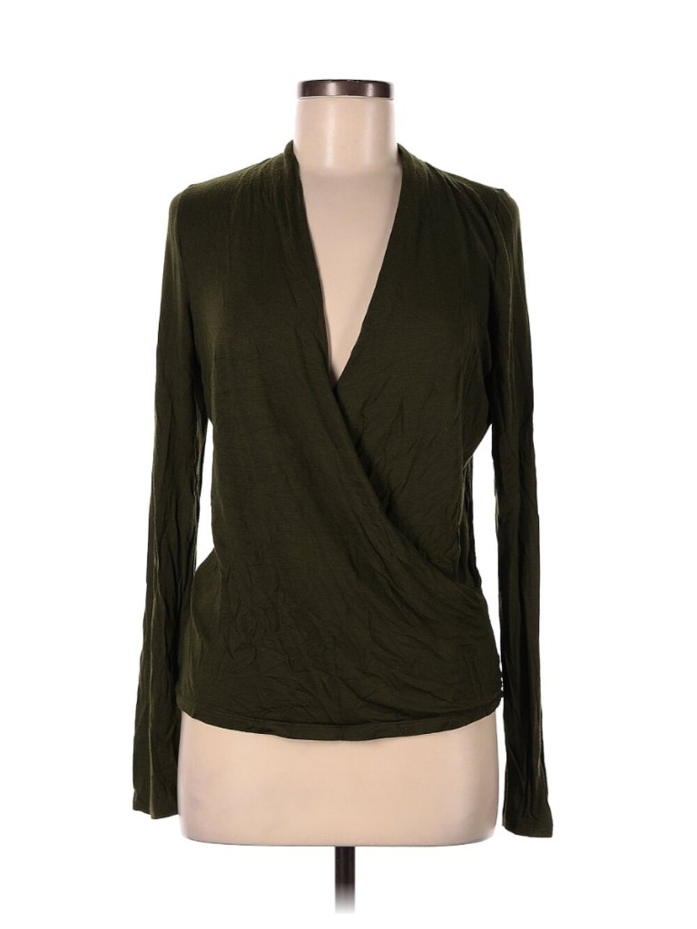 Banana Republic Green Wrap Long Sleeved Top L